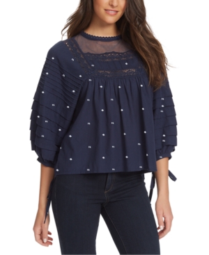 image of Ella Moss Lyra Cotton Pleated Sleeve Top