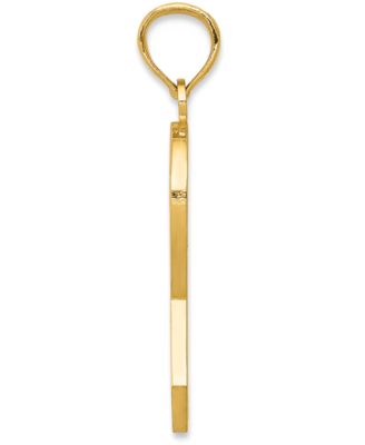 Pink Enamel Awareness Charm Pendant in 14k Gold