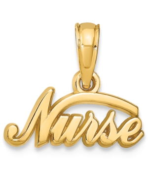 image of Nurse Charm Pendant in 14k Yellow Gold