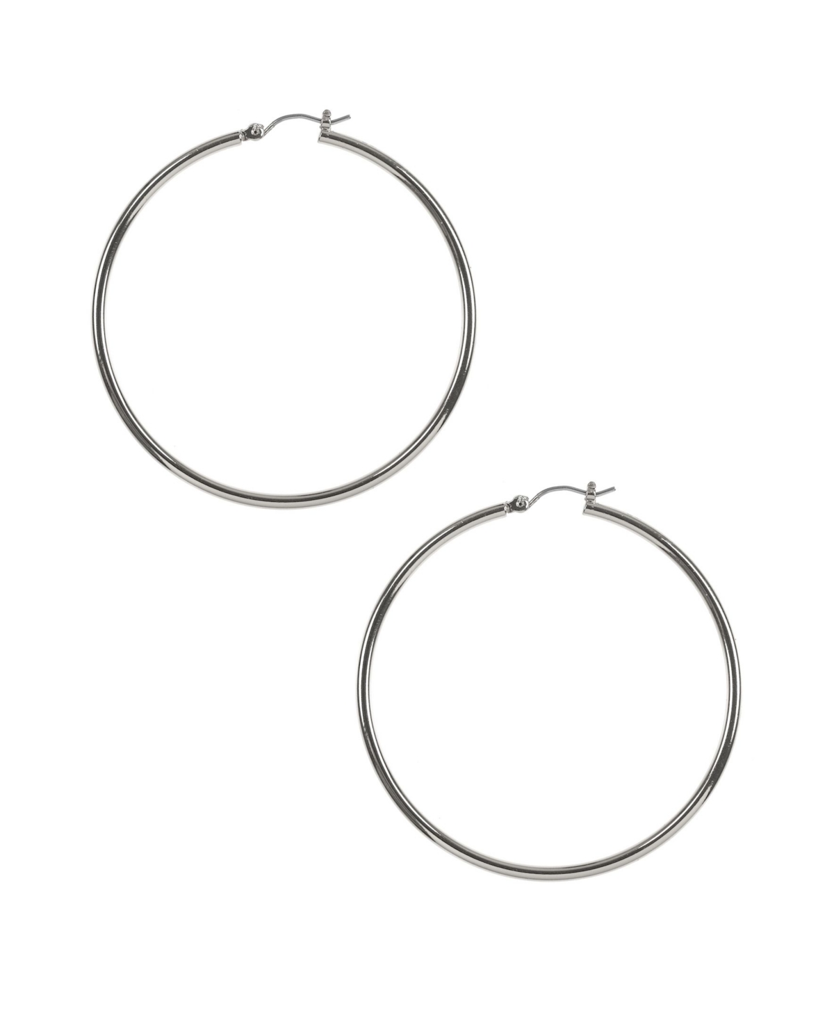 Large Hoop Earring - Silver-tone