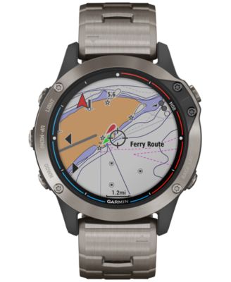 Garmin Unisex Quatix 6 Gray Silicone Strap Smart Watch  47mm