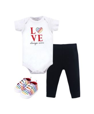 Little Treasure Baby Boys Treasure Unisex Soft Cotton Full Outfit Bodysuit Pants and Booties Set - Love Always Wins 22$