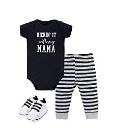 Baby Boys and Girls Bodysuit, Pant and Shoe Set
