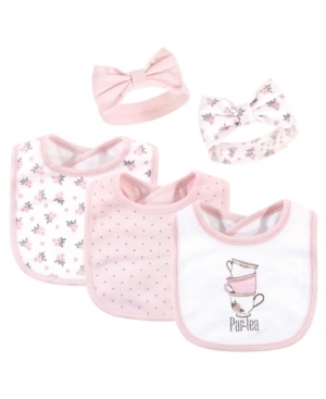 Hudson Baby Girls Bib and Headband Set