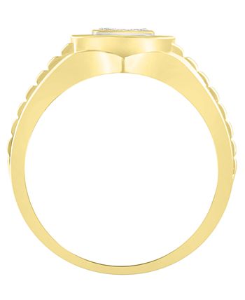 Macy's - Men's Diamond (1/2 ct. t.w.) Ring in 10k Yellow Gold
