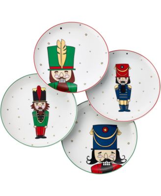 The Cellar - Holiday Cheer Nutcracker Salad Plates, Set of 4