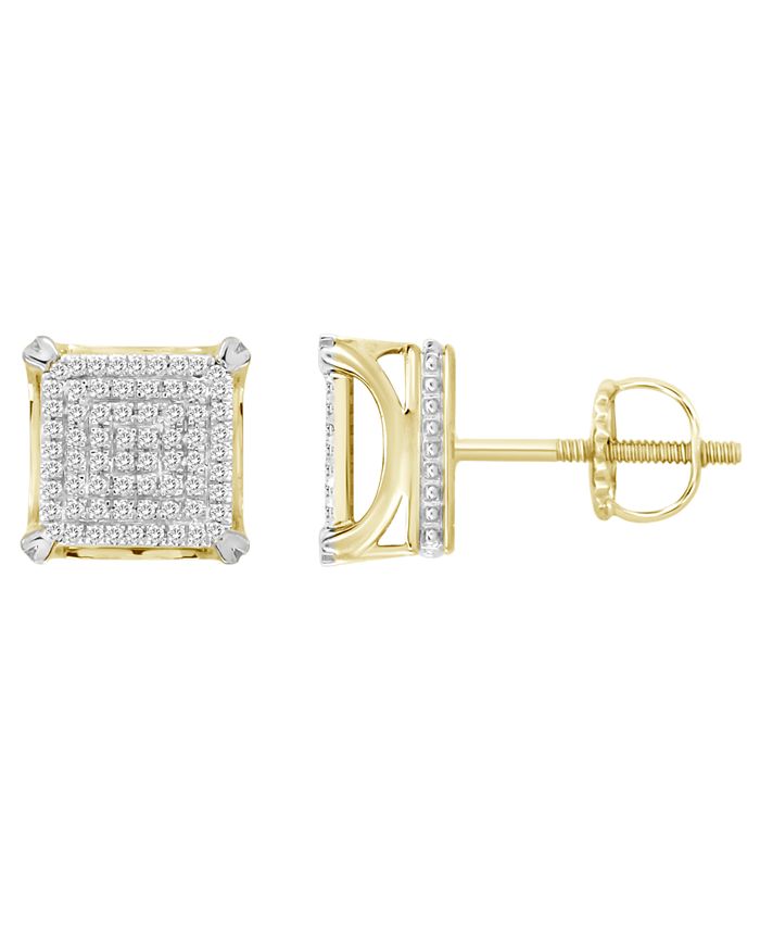 Macy's - Men's Diamond (1/3 ct. t.w.) Earring Set in 10k Yellow Gold