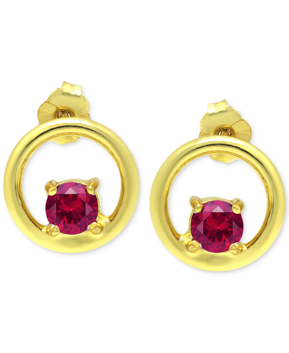 Giani Bernini Cubic Zirconia Circle Stud Earrings, Created for Macy's - Gold Over Silver
