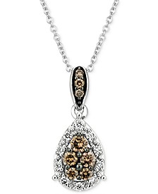 Chocolate Diamond (1/4 ct. t.w.) & Nude Diamond (1/20 ct. t.w.) 18" Pendant Necklace in 14k White Gold