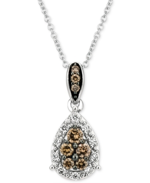image of Le Vian Chocolate Diamond (1/4 ct. t.w.) & Nude Diamond (1/20 ct. t.w.) 18