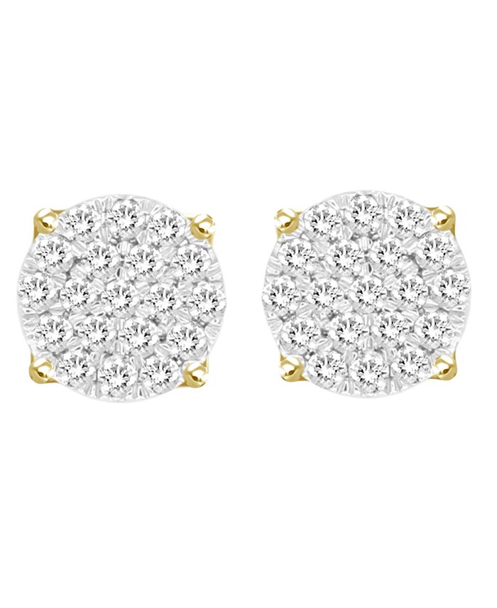 Macy's - Men's Diamond (1/2 ct. t.w.) Earring Set in 10k Yellow Gold