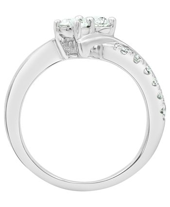 Macy's - Diamond (1 ct. t.w.) Two Stone Engagement Ring in 14k White Gold