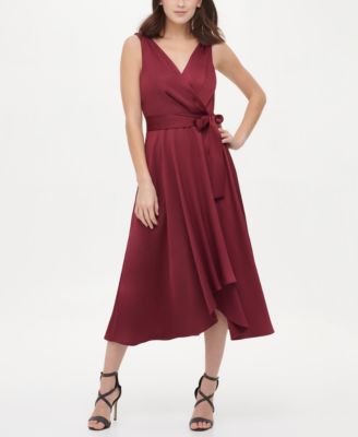 macy's burgundy formal dress