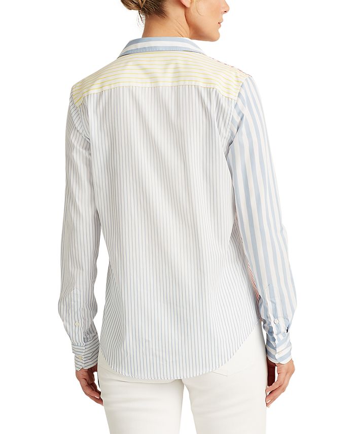 Lauren Ralph Lauren Multi-Stripe Cotton Shirt - Macy's