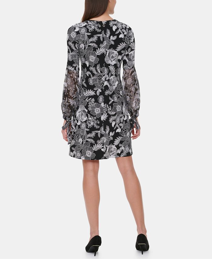 Tommy Hilfiger Women's Floral Jersey A Line Dress Purple Size 12