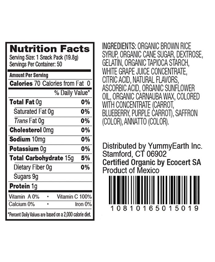 Yum Earth Organic Gummy Bear Snack Packs, 50 Count & Reviews Food