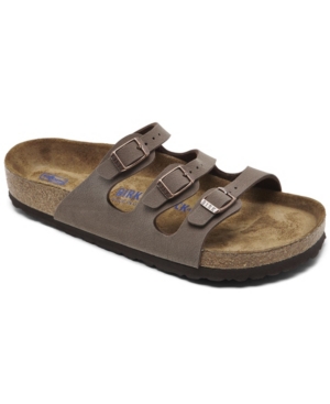 image of Birkenstock Women-s Florida Birkibuc Nubuck Soft Footbed Sandals from Finish Line