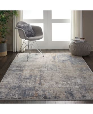 Rustic Textures RUS01 Gray and Beige 5'3" x 7'3" Area Rug
