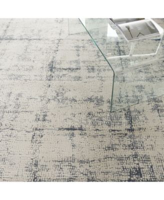 Rustic Textures RUS06 Ivory and Blue Rug
