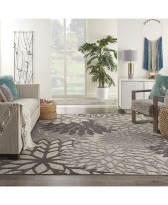 Aloha ALH05 Silver 7'10" x 10'6" Outdoor Area Rug