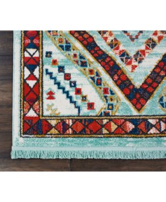 Navajo NAV02 Aqua 3'11" x 6'2" Area Rug