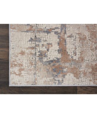 Rustic Textures RUS06 Beige and Gray 7'10" x 10'6" Area Rug