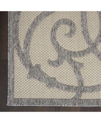 Cozumel CZM04 Cream and Gray 4' x 6' Outdoor Area Rug