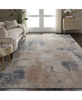 Rustic Textures RUS02 Beige and Gray 7'10" x 10'6" Area Rug