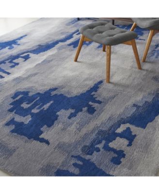 Symmetry SMM10 Gray and Blue 7'9" x 9'9" Area Rug