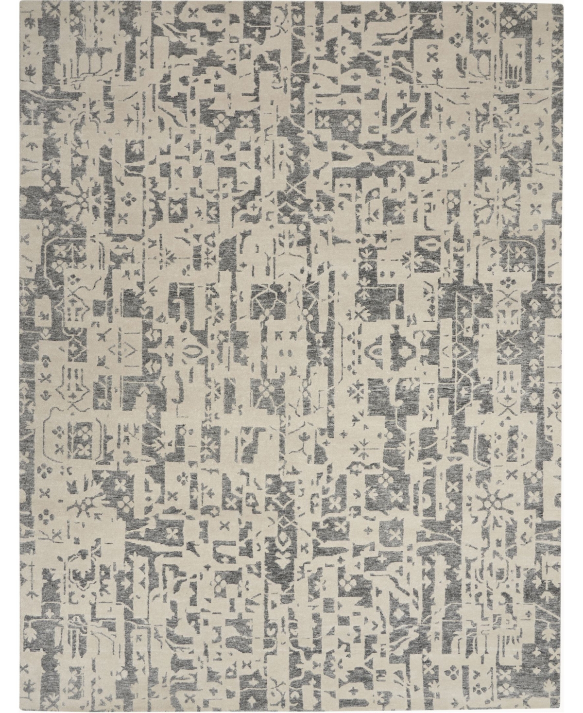 Nourison Home Silk Shadows SHA19 Ivory and Gray 8'6in x 11'6in Area Rug - Ivory/Gray