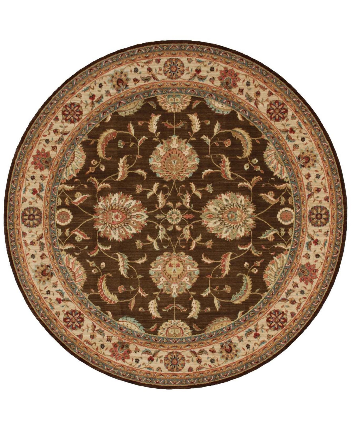 Nourison Home Living Treasures LI04 Brown 7'10in Round Rug - Brown