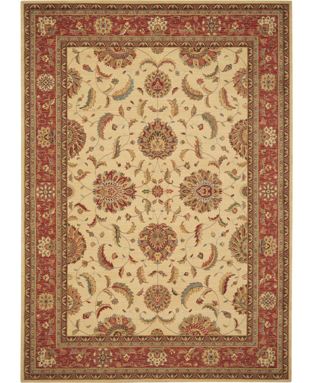 Nourison Home Living Treasures LI04 Ivory and Red 8'3in x 11'3in Area Rug - Ivory/red