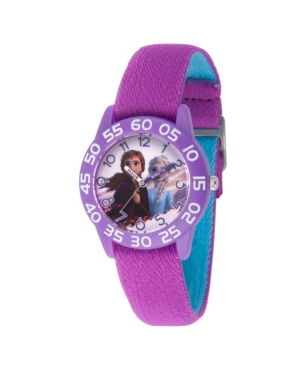 Ewatchfactory Kids' Disney Frozen 2 Elsa And Anna Girls' Purple Plastic Time Teacher Watch 32mm