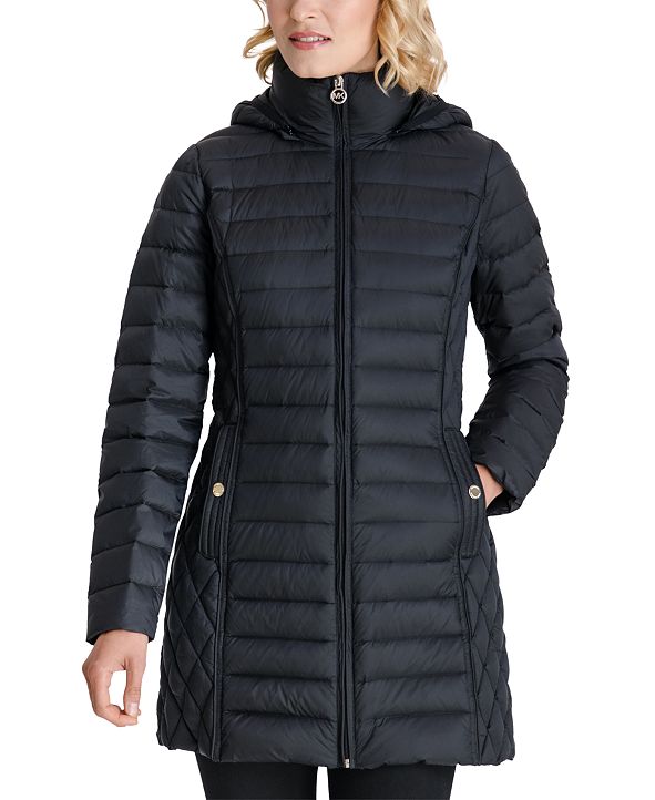 Michael Kors Petite Hooded Packable Puffer Coat, Created for Macy's ...