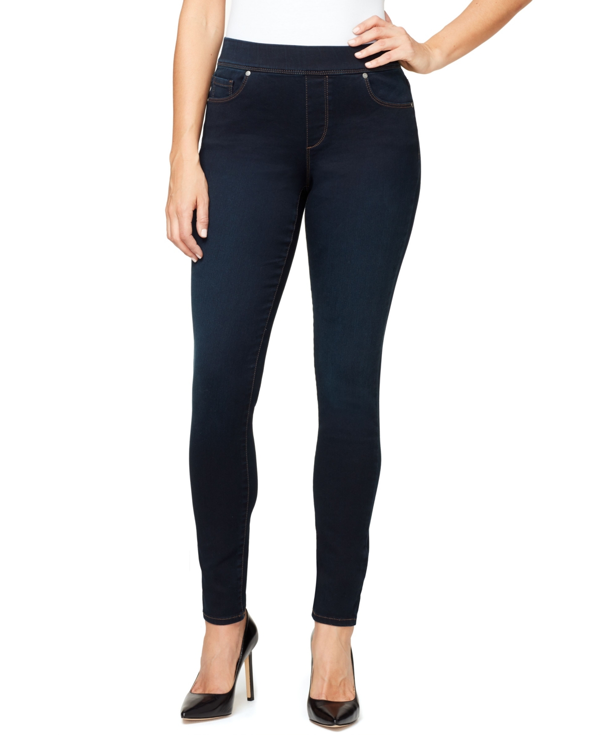 Shop Gloria Vanderbilt Avery Pull-on Slim Jeans In Alton Wash