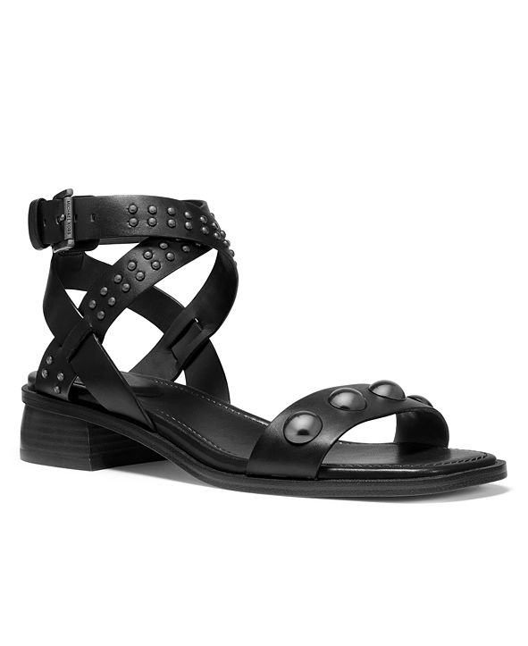 michael kors garner studded burnished leather flatform