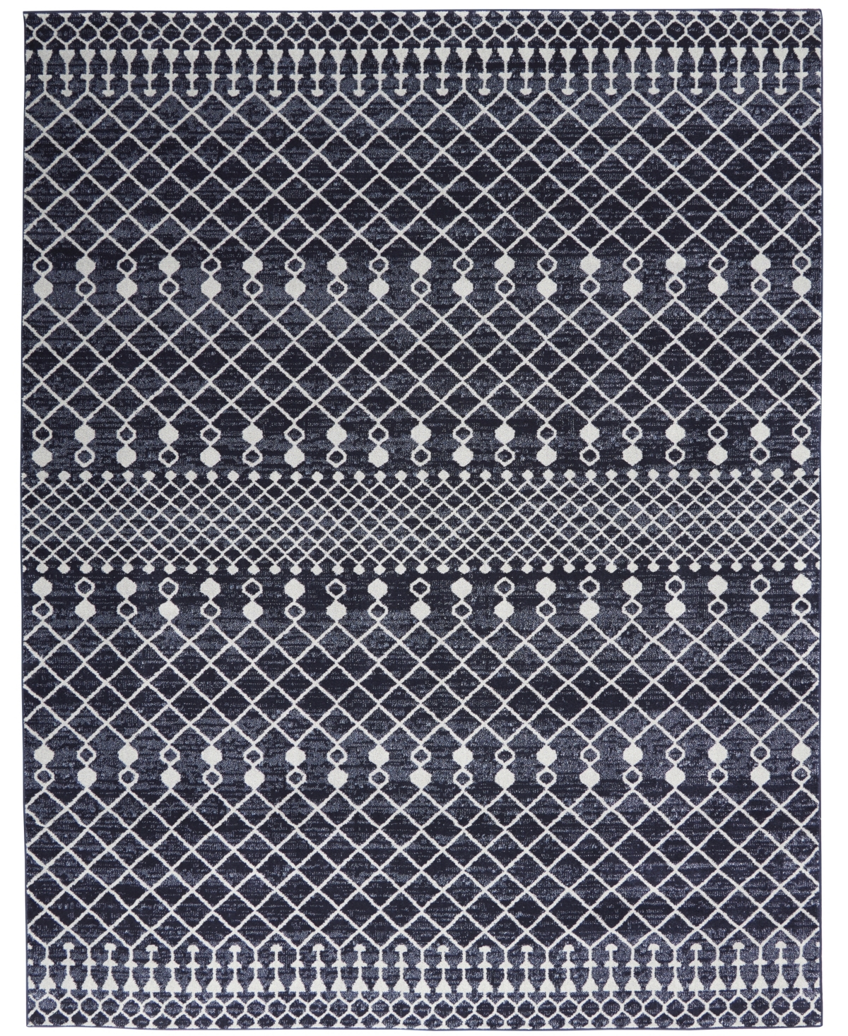 Nourison Home Palermo Pmr03 Navy And Gray 8' X 10' Area Rug In Navy,gray