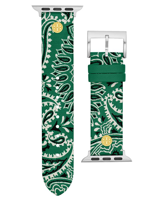 Tory Burch Women's Green Bandana-Print Band For Apple Watch® Leather Strap  38mm/40mm & Reviews - All Watches - Jewelry & Watches - Macy's