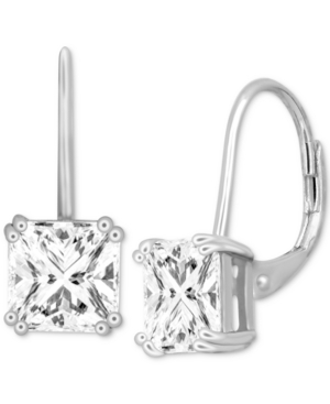 image of Cubic Zirconia Square Drop Earrings
