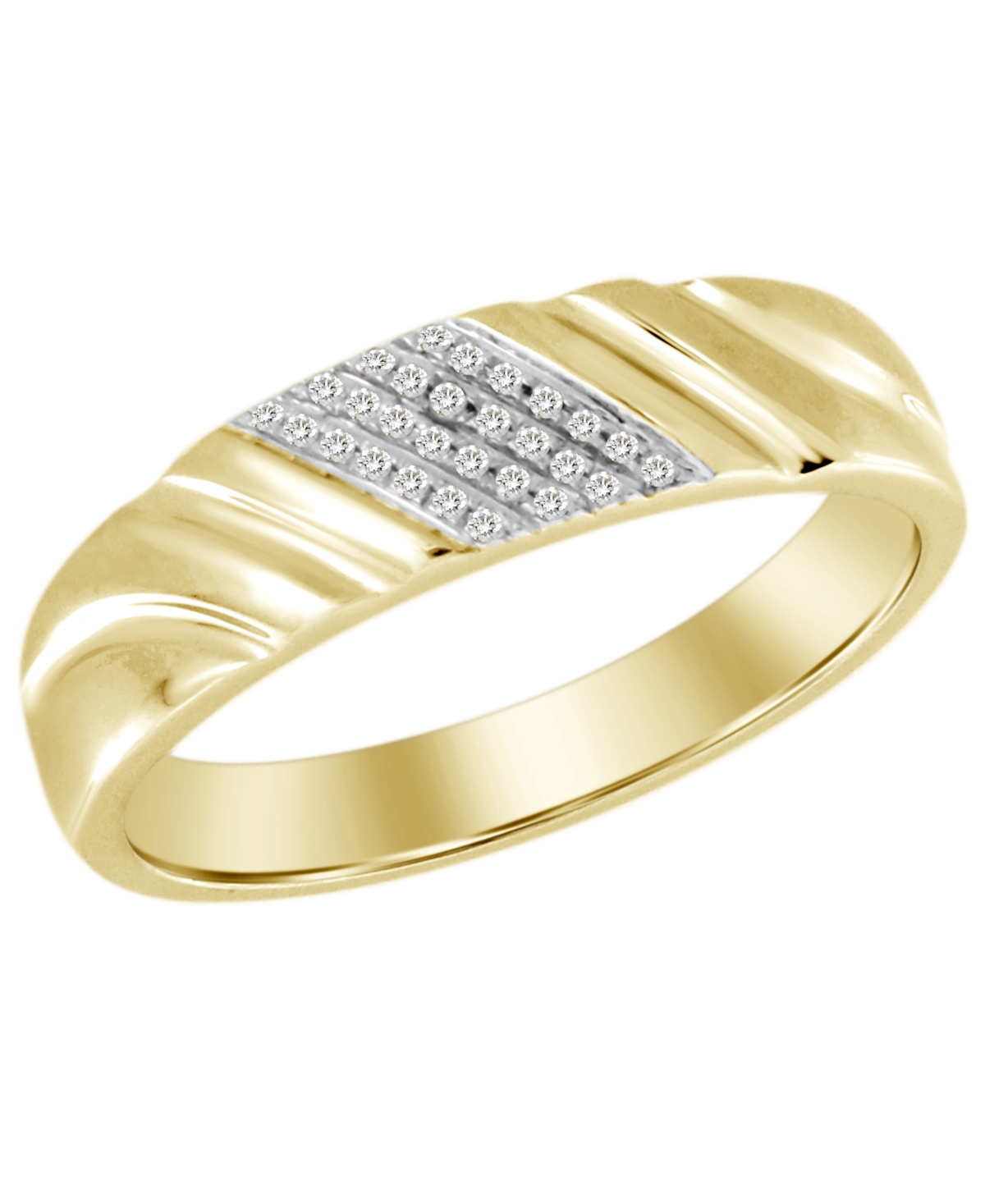 Men's Diamond Accent Band in 10K Yellow Gold