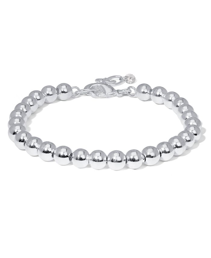 Macy's Silver Plate Bead Bracelet Macy's