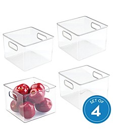 Plastic Fridge and Pantry Storage Bins, Organizer Container, Set of 4