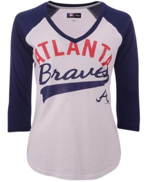 G-iii Sports Atlanta Braves Mlb Women's Its A Game Raglan T-Shirt