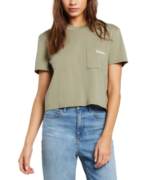 image of Volcom Juniors- Cotton Pocket Dial Cropped T-Shirt
