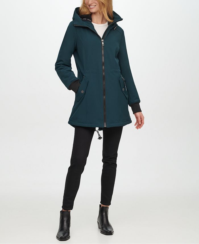 Calvin Klein Women's Fleece-Lined Hooded Raincoat - Macy's