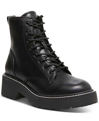 Madden Girl Carra Lace-Up Lug Sole Combat Boots - Macy's