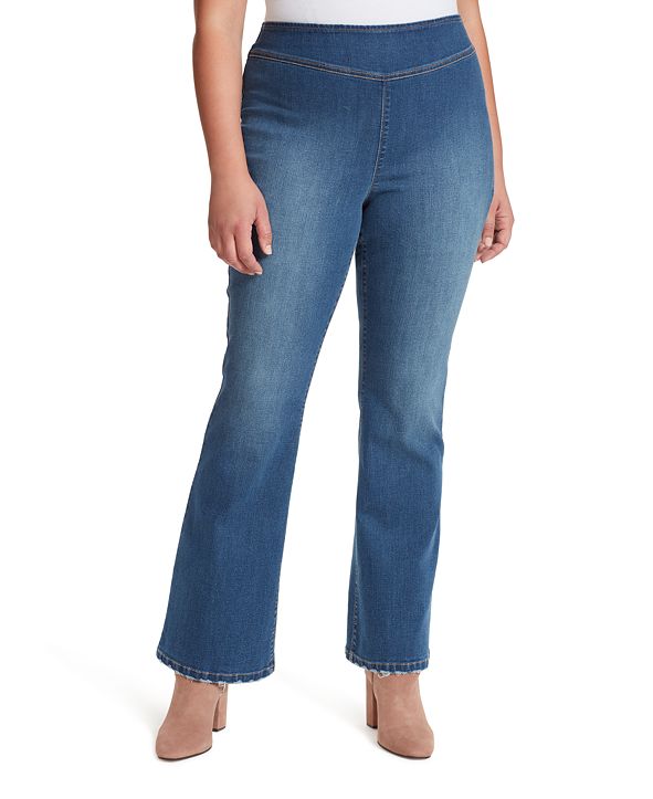 Jessica Simpson Trendy Plus Size Pull-On Flare Jeans & Reviews - Trendy ...