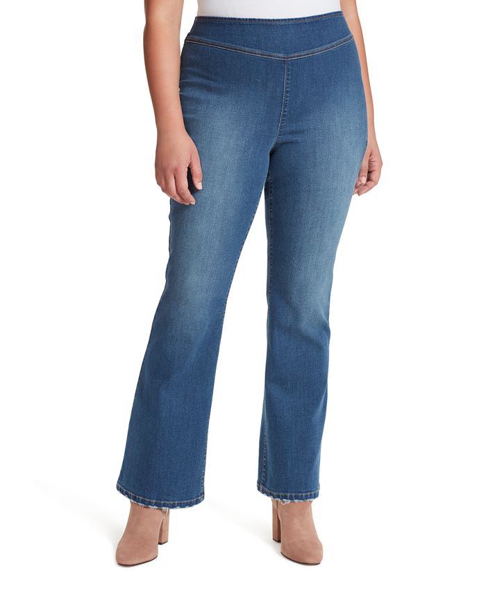 Jessica Simpson Trendy Plus Size Pull-On Flare Jeans - Macy's