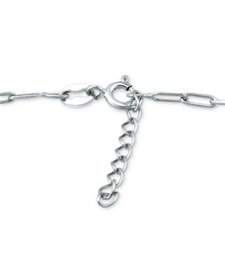 Paperclip Link Ankle Bracelet in Sterling Silver and 18k Over Silver, Created for Macy's