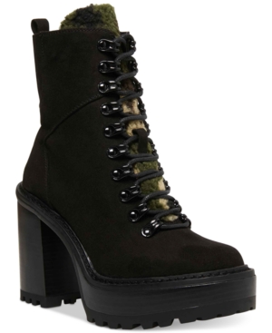 image of Madden Girl Kikki Lace-Up Platform Lug Sole Hiker Booties